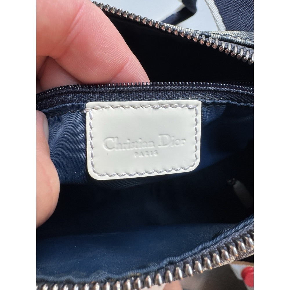 Christian Dior Trotter Bag Monogram Blue Canvas Leather Handbag - Picture 7 of 16